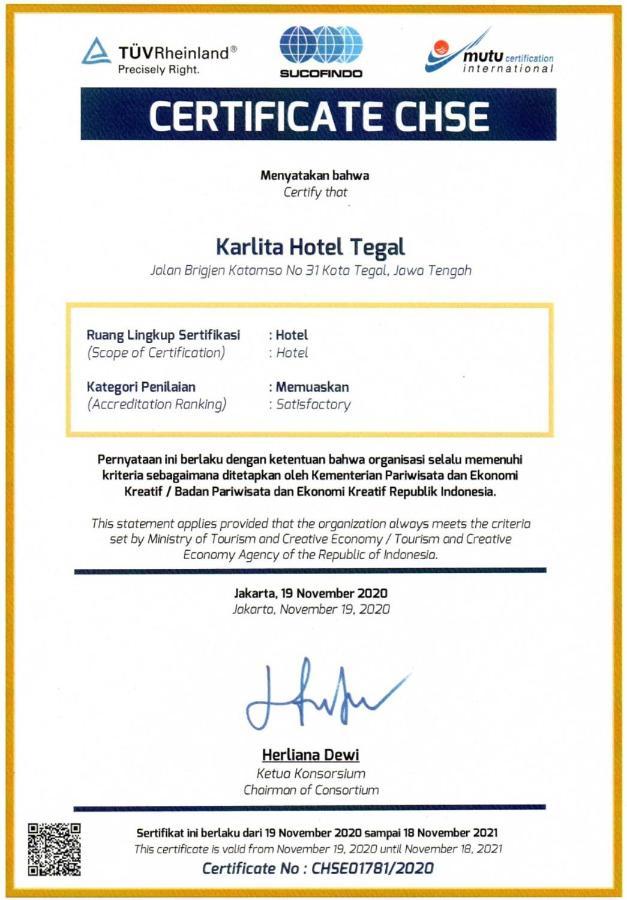 Karlita Hotel Tegal Eksteriør billede